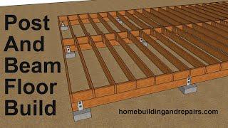 Concrete Pier And Beam Floor Framing Foundation Construction - Home Building Tutorial