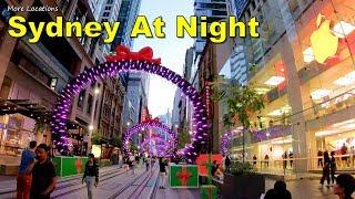 Sydney At Night - George Street Christmas Lights Walk | Sydney Australia