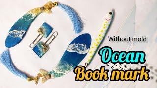 Ocean resin bookmark| sea resin bookmark without moldmy resin crafts