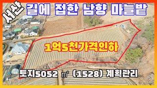 [물건번호2874]서산시 부석면 소나무 숲 아래  남향" 1억5천 가격인하 급매 마늘밭" 매매 합니다,  소유주분이 낚시를 좋아하여 남해로 이사 했습니다, 전원주택 지로 딱!!좋은