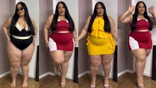 Beautiful plus size models  Curvy women bodysuit 