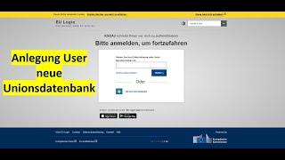 Anlegung User Zugang zur Unionsdatenbank zur Sicherheit der Lieferkette