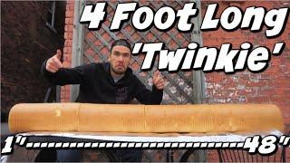 48" TWINKIE CHALLENGE! 4 FEET LONG | Giant Creme Filled Pound-Cake | Man Vs Food