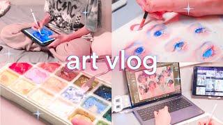 *.･ art vlog  / gouache painting + xencelabs review