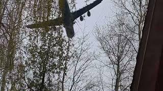 Military C5 Galaxy super low pass.