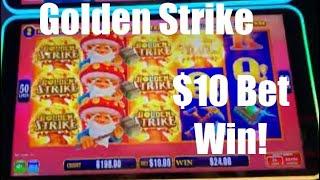  $10 MAX BET Win On Golden Strike, With 2 Bonuses In A Bonus! (Preview From An Upcoming Video)