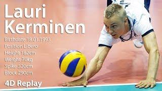 TOP 20 Volleyball Defense Actions | Lauri Kerminen VS Slovenia | 4D Replay | FIBV 2017