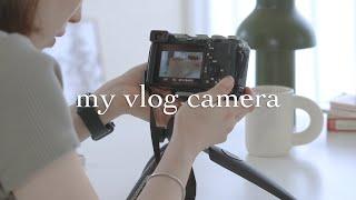 Emotional V-log camera, introduction of filming equipment (triangle, microphone) | free font