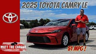 The cheapest 2025 Toyota Camry LE gets up to 53 MPG! Is it the best trim to get? Review and Drive.