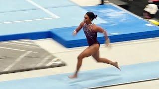 Gabby Douglas full warm-up on vault before pulling out of US Classics 2024