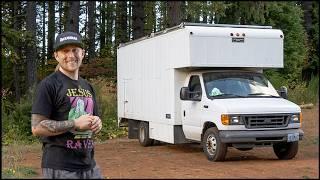 His micro studio apartment is HIDDEN inside a work van!?