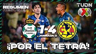 Resumen y goles | Santos 1-4 América | Liga Mx - CL2025 J3 | TUDN