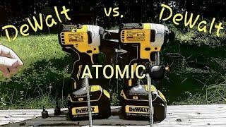 Dewalt ATOMIC Impact vs Dewalt 20v (787)  Brushless Impact , Lag Bolt SLUG FEST !! 