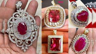 Latest Red Ruby Pendants Designs | Most Stylish Ruby Gemstones Pendants Collection 2024.