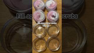 Filling sugar scrub jars is one of my favorite parts #sugarscrub #bodycare #bodyscrub #skincare