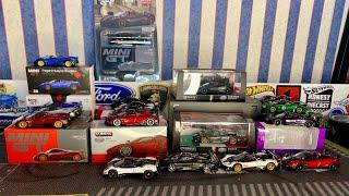 Tarmac Works & Mini GT Pagani Huayra R and Zonda R diecast cars.