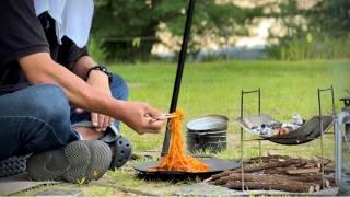 Relaxing solo camping | Cooking frozen pasta over a campfire