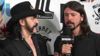 Dave Grohl and Lemmy goofing off backstage at Revolver Golden Gods-  EXCLUSIVE