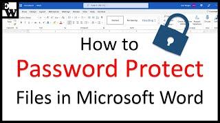 How to Password Protect Files in Microsoft Word