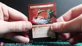 30 altered red mtg cards