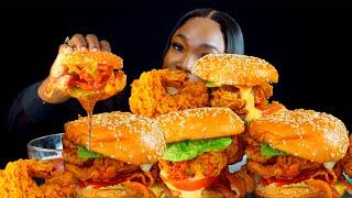 CRISPY FRIED SEAFOOD BURGER MUKBANG | MUKBANG | FRIED SEAFOOD MUKBANG | Mukbang | Asmr