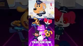 SHERIFF LABRADOR EXE vs SHERIFF PAPILLON vs DOBIE EXE X Coffin Dance Tiles Hop #shorts