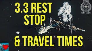 Star Citizen 3.3 Rest Stop & Travel Times