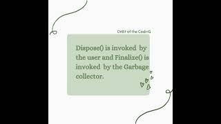 C# dispose () VS Finalize ().