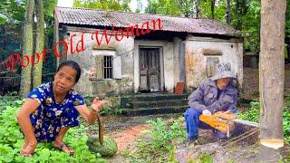 POOR OLD LADY| She Was Kicked Out Of The House By Son| Clean An Abandoned House & Give Her Surprise