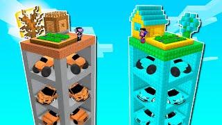 POOR NOOB GARAGE VS PRO MILLIONAIRE GARAGE IN MINECRAFT TROLL 