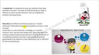 Problem Solving Approaches | heuristic method of teaching | Insight |  Algorithm |   Mental set