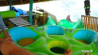 [4k] Sea Turtle Raft Water Slide Ride - Volcano Bay Water Park - Honu ika Moana