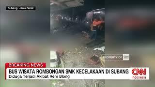 Breaking News! Bus Wisata Rombongan SMK Kecelakaan di Subang