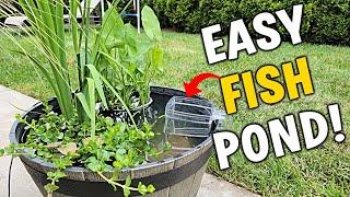 Easy NO-PLUG Fish Pond Tutorial For Back Patio / Deck