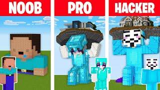 Minecraft NOOB vs PRO vs HACKER: STATUEN HAUS BAU CHALLENGE in Minecraft!