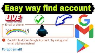 | Couldn't find your Google Account. Try using youremail address instead | recover email  account