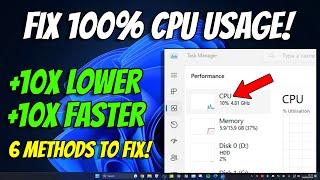 6 Ways To Fix 100% CPU Usage Windows 11 & 10 | How To Fix Tutorial