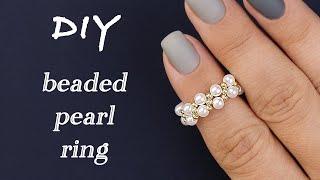 How To Make Easy Beaded Ring | DIY Pearl Jewelry Tutorial