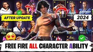 FREE FIRE ALL CHARACTER ABILITY || ALL CHARACTERS ABILITY IN FREE FIRE | FF ALL CHARACTERS ABILITIES