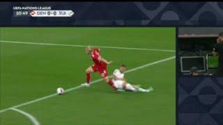 Nico Elvedi Red Card, Denmark vs Switzerland (2-0) Goals and Extended Highlights