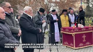 Ceremonie omagială și aniversară la Deva pentru Revoluția Română din Decembrie 1989