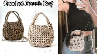 Easy Crochet Cute Pouch Bag Tutorial | Crochet Cute Tiny Round Net Bag DIY