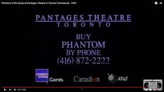 Rant: BUY PHANTOM BY PHONE! Creepy Phantom of the Opera Toronto commercials from the 90s