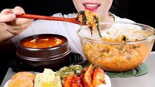 ASMR 열무비빔밥, 된장찌개 먹방 | Yeolmu Kimchi Bibimbap and Soy Bean Stew | Eating Sounds Mukbang