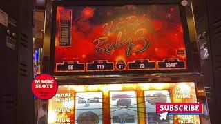 Playing Hot Red Ruby 3 - Max Bet - Magic Slots at Choctaw Casino Resort