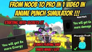 From Noob to Pro in 1 Video on Anime Punch Simulator !!! - I already got secrets !!