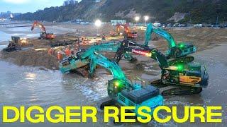 Digger Stuck on Bournemouth Beach