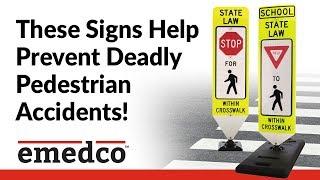 Make Crosswalks Safer Using Spring-Back Pedestrian Crosswalk Signs | Emedco Video