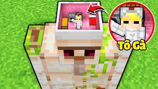 Tô Gà Thử Thách 24H Xây Hầm Trú Ẩn Bên Trong Người Sắt Golem Chống Đại Dịch Zombie Trong Minecraft