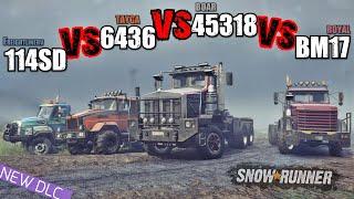 New DLC Truck BOAR 45318 vs Tayga vs Royal vs Freightliner | SnowRunner truck vs truck